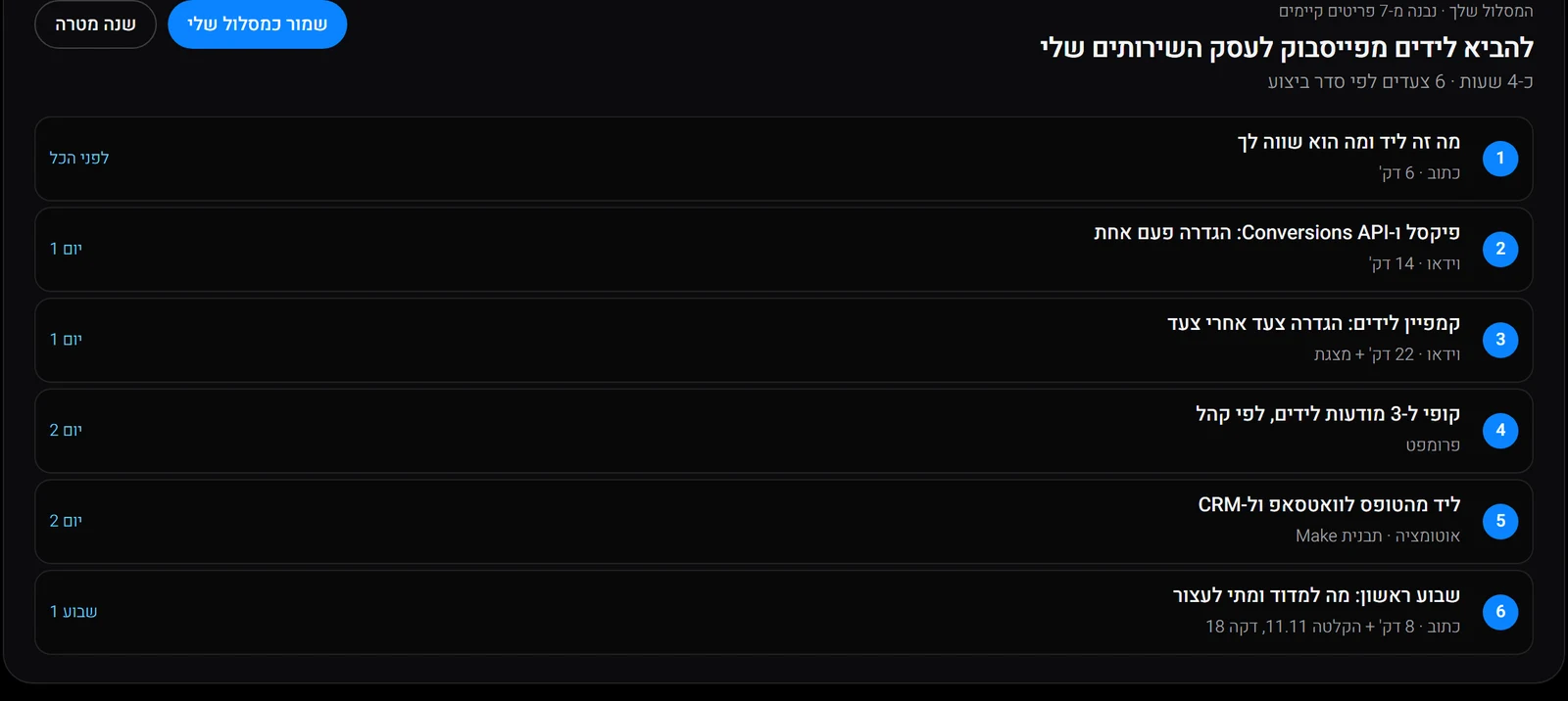 המסלול שנבנה באזור המנויים